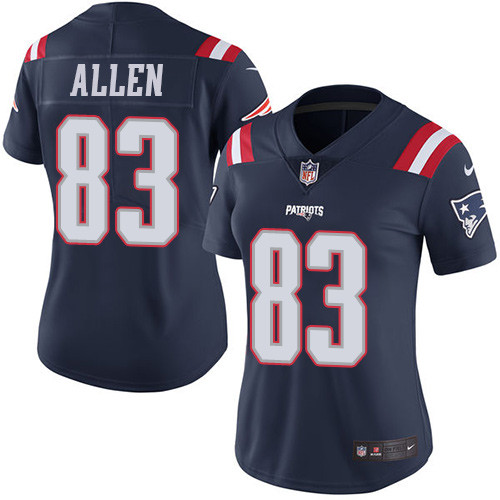 Nike Patriots #83 Dwayne Allen Navy Blue Women's Stitched NFL Limited Rush Jersey